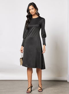 Women Long Puff Sleeve Dress Black - v1643030429/N48509845V_4