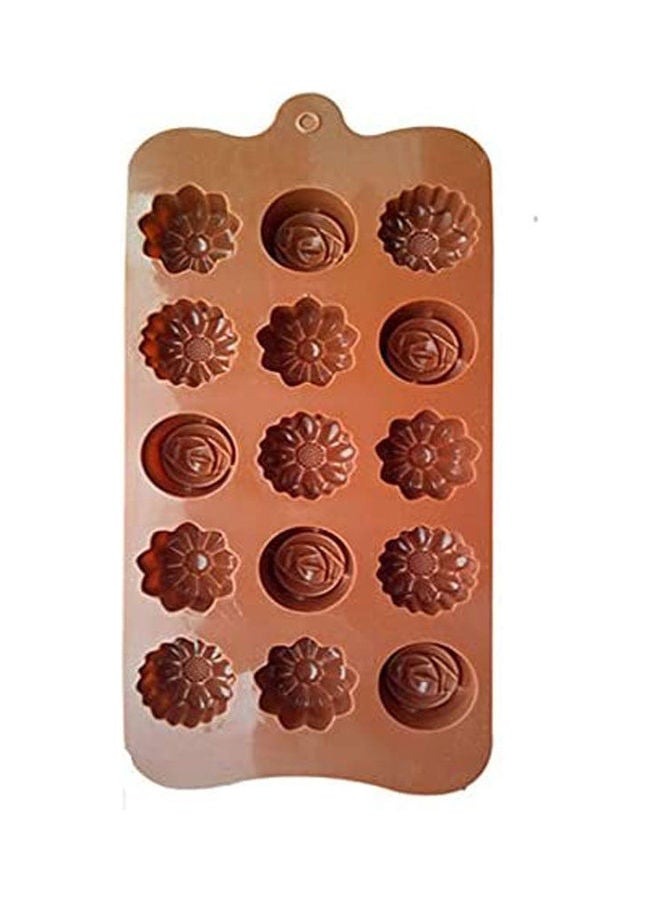 Silicone Molds For Making Chocolate Consists Of 15 Slots Brown  - Image 1