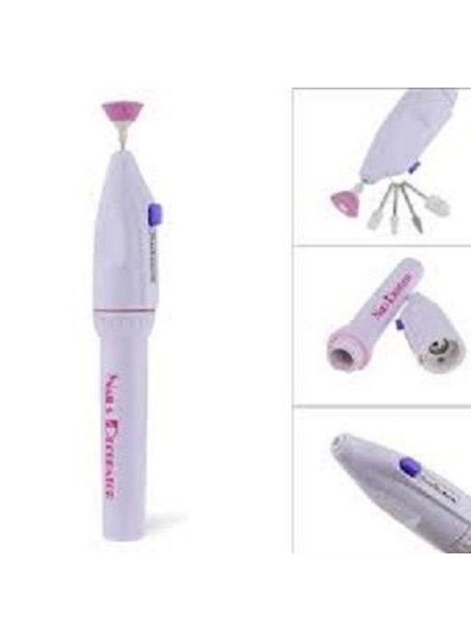 طقم أدوات العناية الكهربائية بالأظافر 5 في 1 أبيض - Image 3