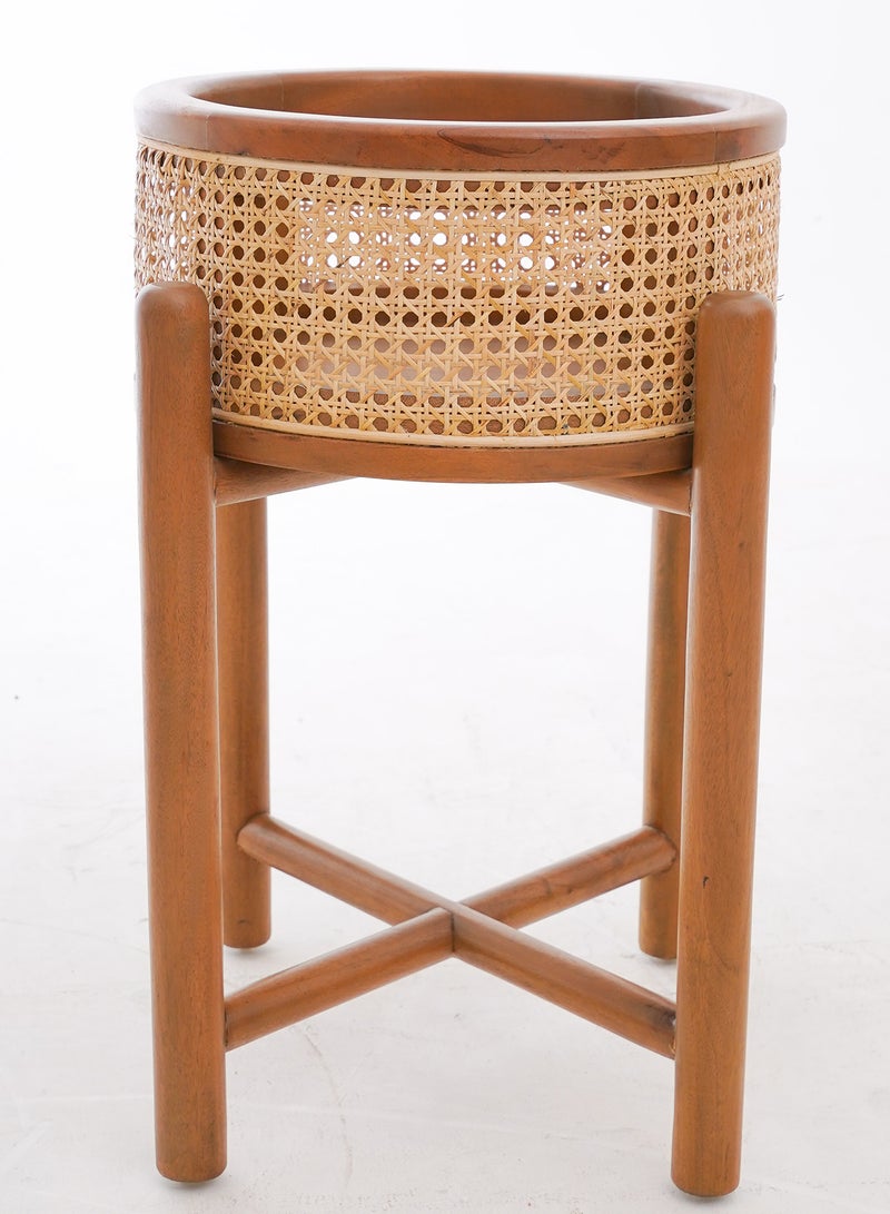 ebb & flow - Side Table Luxurious - In Natural Teak - Used Next To Sofa As Coffee Corner Natural 40 X 40 X 50cm - Image 1
