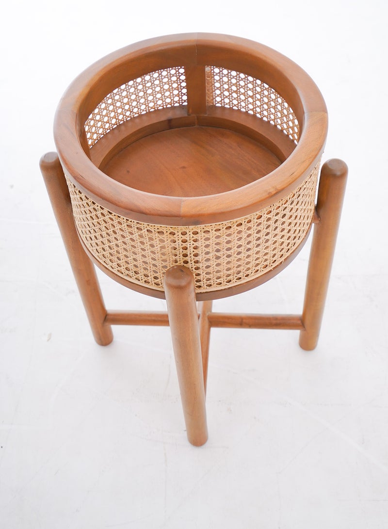 ebb & flow - Side Table Luxurious - In Natural Teak - Used Next To Sofa As Coffee Corner Natural 40 X 40 X 50cm - Image 1