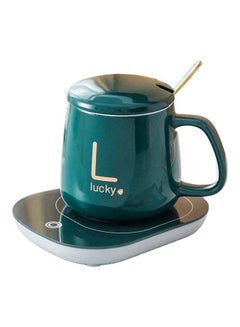 Electric Coater Mug Warmer With Lid And Golden Spoon 380.0 ml 15.0 W Luck-367 Dark Green