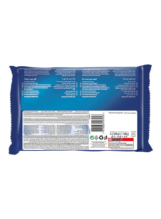 PURINA - Pack Of 4 Felix As Good As It Looks With Beef And Chicken Wet Cat Food 4x100grams - Image 1
