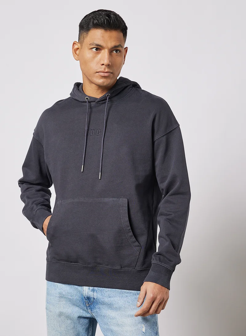 JACK & JONES Drawstring Hoodie Dark Navy
