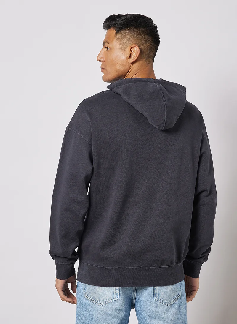 JACK & JONES Drawstring Hoodie Dark Navy