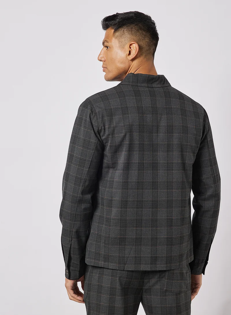 جاك اند جونز Check Print Hybrid Blazer