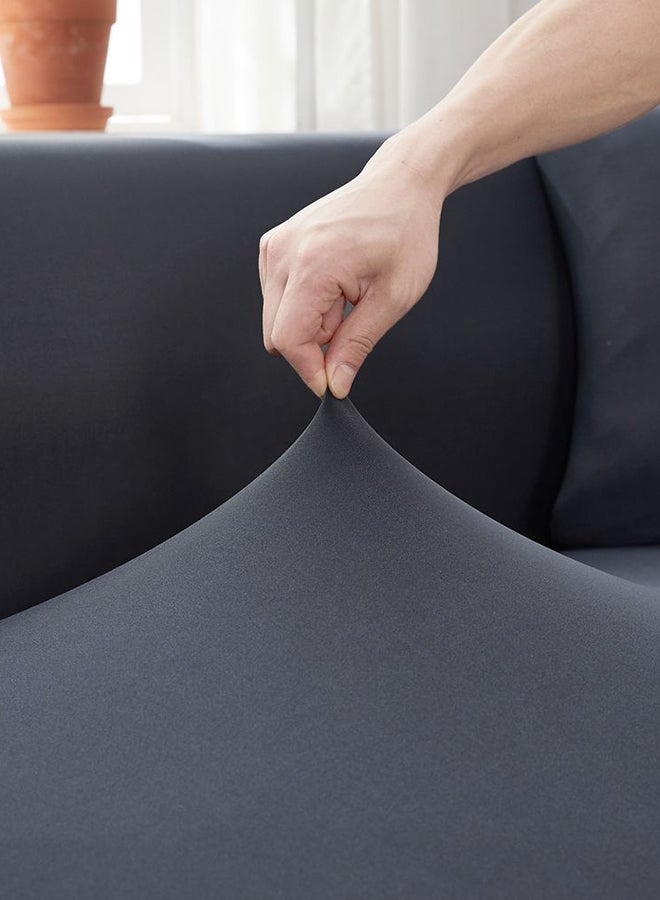 Sharpdo - L-Shaped Sofa Slipcover Cover Stretch Fabric for Living Room Bedroom Home and Office 2Pcs 3 Seater Sofa Cover Grey 235x300cm - Image 1