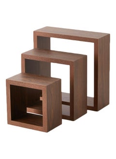 Home Box 3-Piece Nicole Wall Shelf Set Brown 25x25x9cm  - Image 2