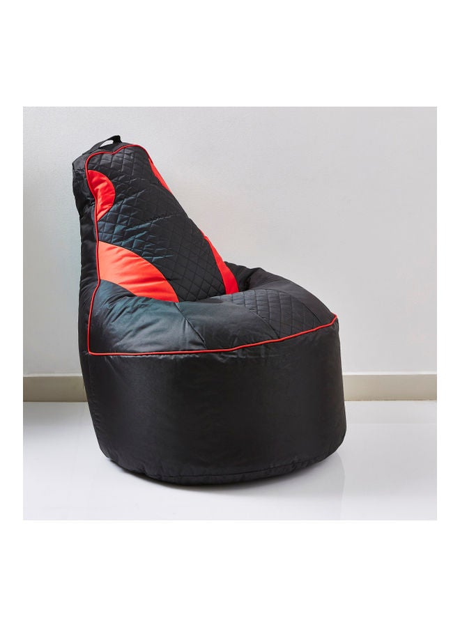 Home Box - Stunning Solid Patterned Durable Multi-Purpose Oxford Gaming Bean Bag With Polystyrene Bean Filling Black/Red 74 x 78 x 81cm - Image 1