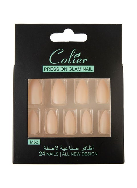 24-Piece Attractive Nail Set Beige