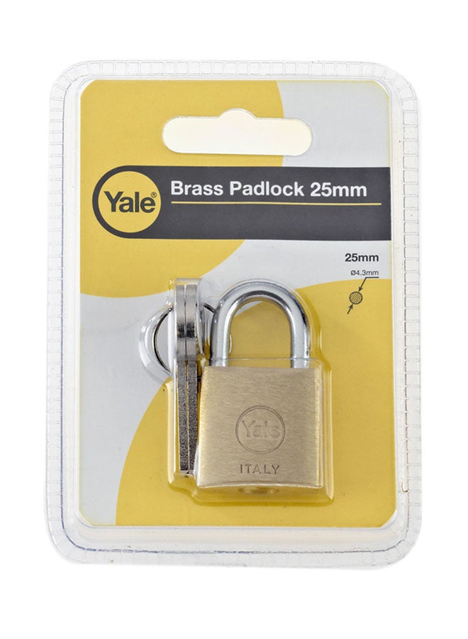 Yale 15-0110-2514-00-0201 110 Series Brass Padlock Gold 25mm  - Image 1