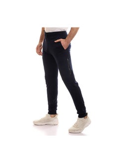 Elastic Waist With  Sweatpants with side zipper Blue