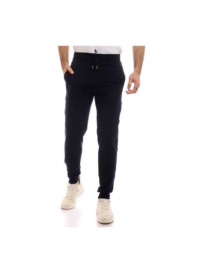 Caesar - Elastic Waist With  Sweatpants with side zipper Blue - Image 1