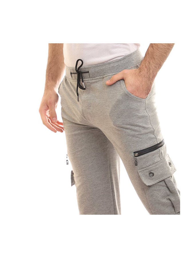 Caesar Elastic Waist With  Baggy Sweatpants - Grey  - Image 4
