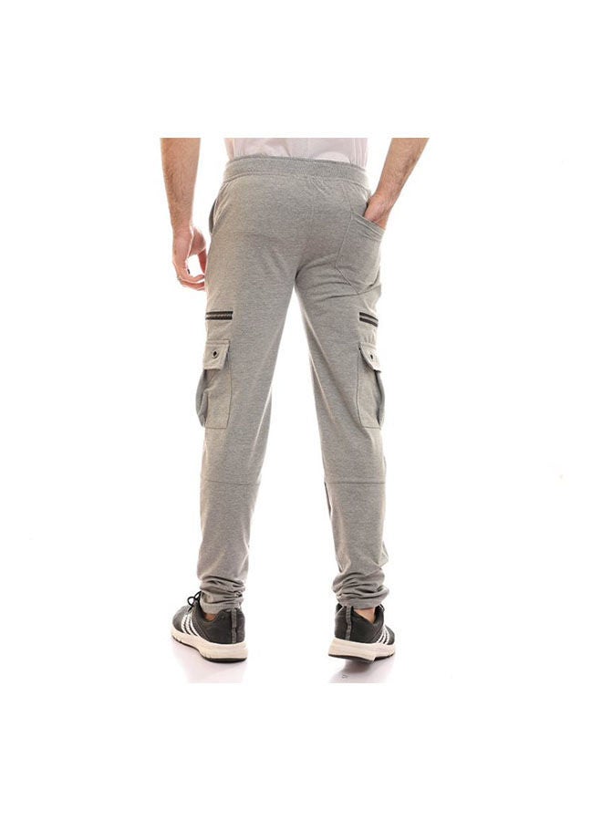 Caesar Elastic Waist With  Baggy Sweatpants - Grey  - Image 2