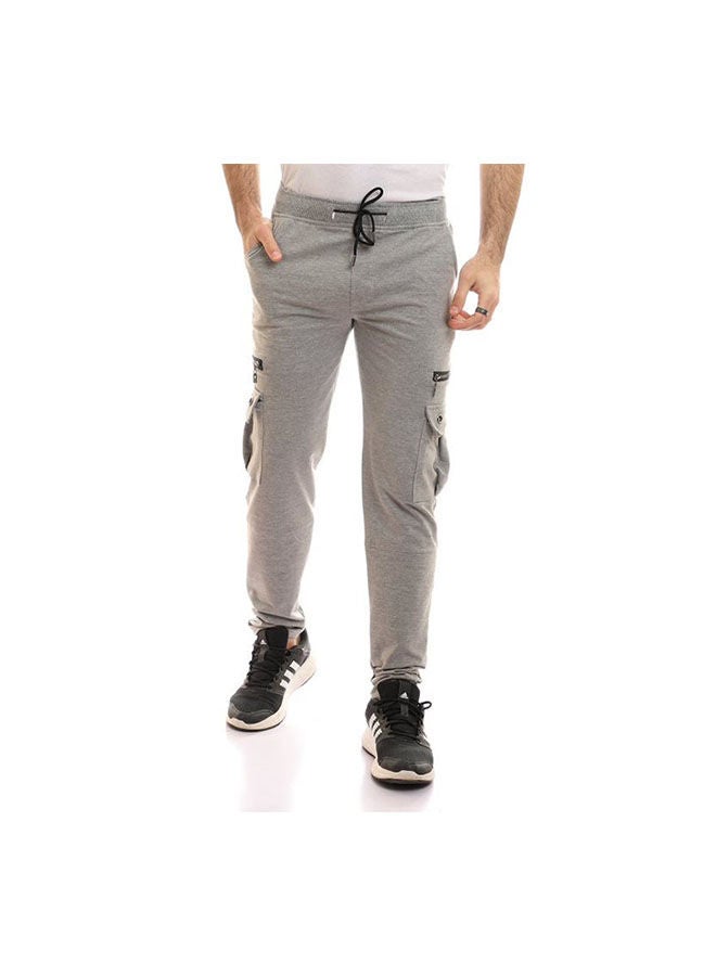 Caesar Elastic Waist With  Baggy Sweatpants - Grey  - Image 1