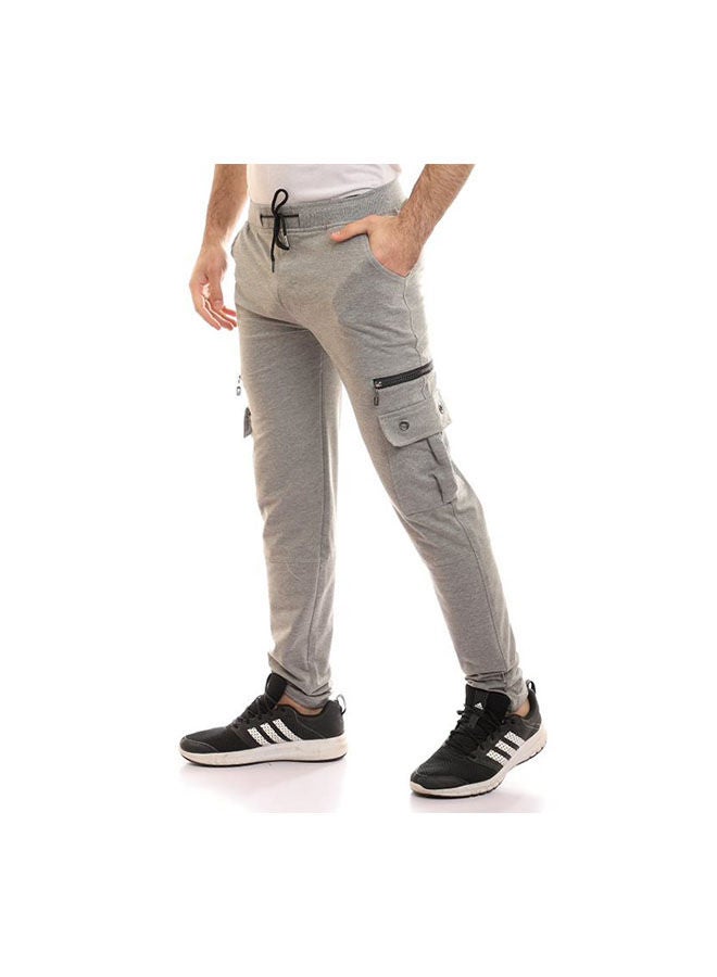 Caesar Elastic Waist With  Baggy Sweatpants - Grey  - Image 3