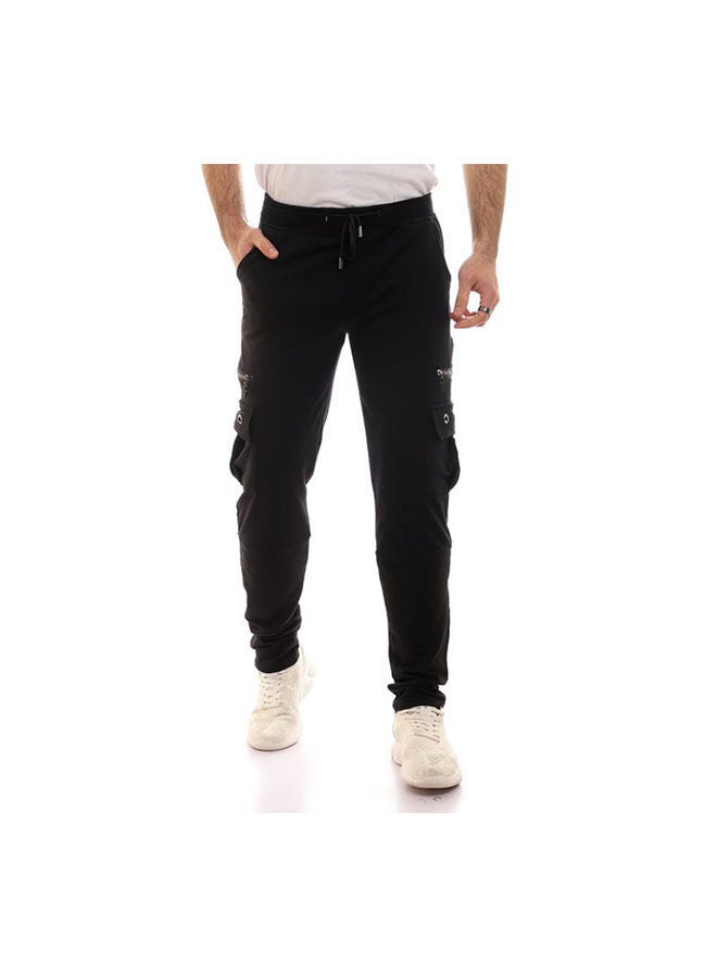 Caesar Elastic Waist With  Baggy Sweatpants - Black  - Image 1