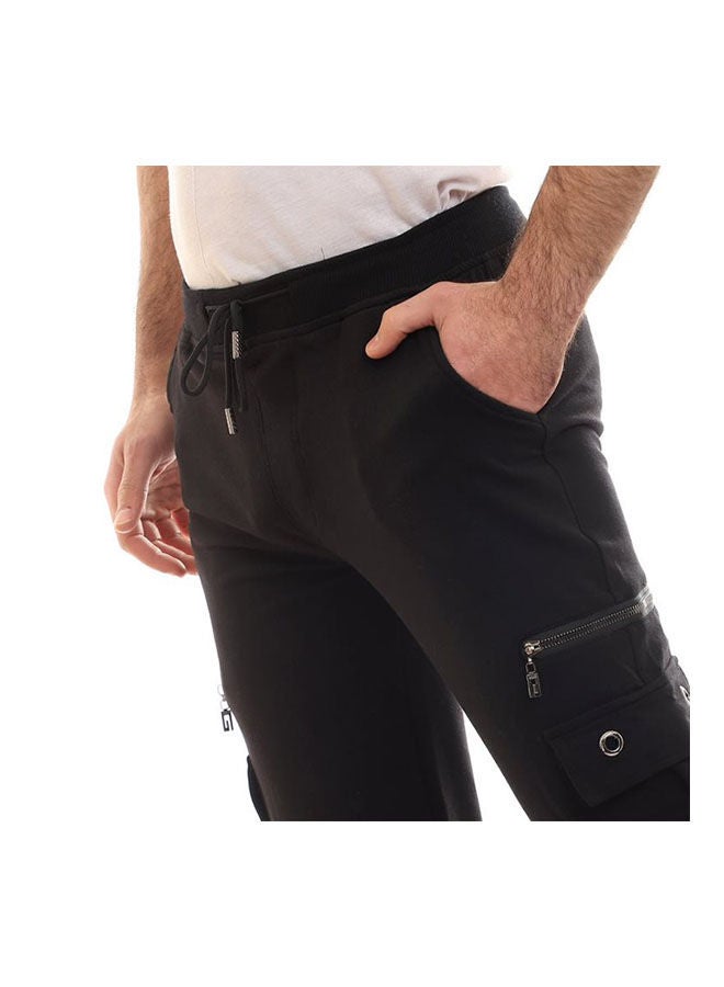 Caesar Elastic Waist With  Baggy Sweatpants - Black  - Image 2