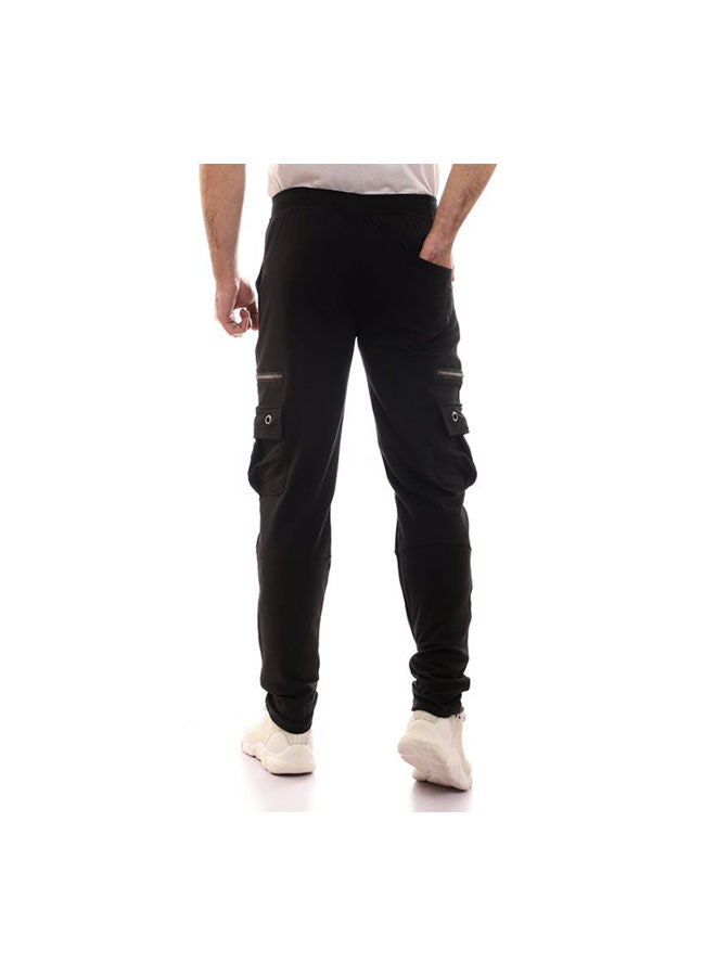 Caesar Elastic Waist With  Baggy Sweatpants - Black  - Image 3