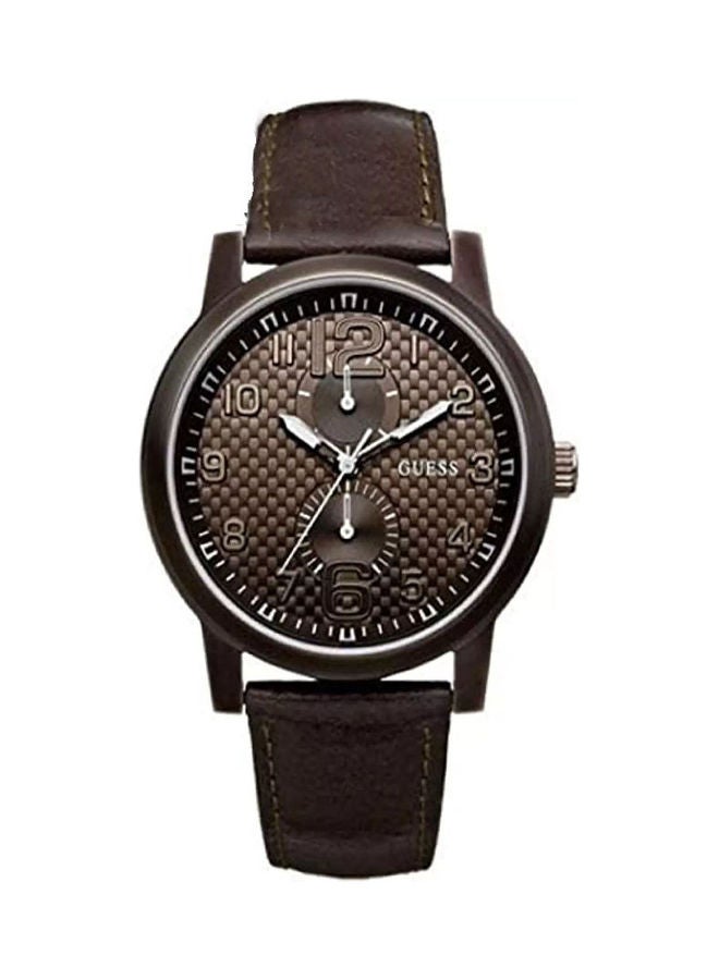 جس Men's Leather Analog Watch 95111G4 - Image 1