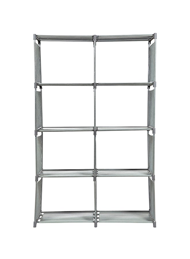 Sharpdo - Double Row Eight-Frame Bookshelf Grey 81 x 30 x 122cm - Image 1