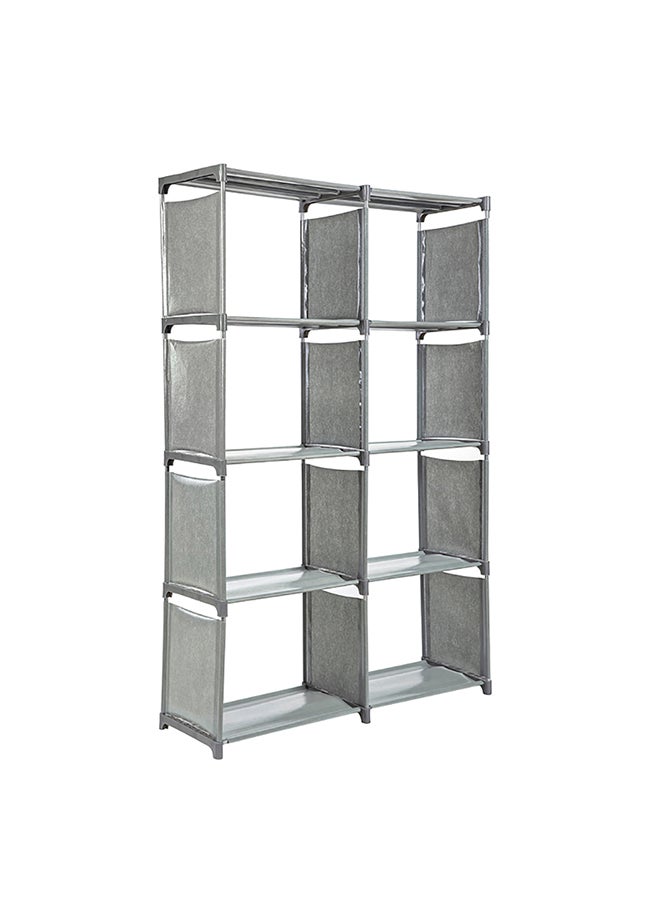 Sharpdo - Double Row Eight-Frame Bookshelf Grey 81 x 30 x 122cm - Image 1