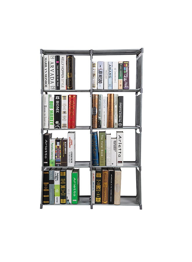Sharpdo - Double Row Eight-Frame Bookshelf Grey 81 x 30 x 122cm - Image 1