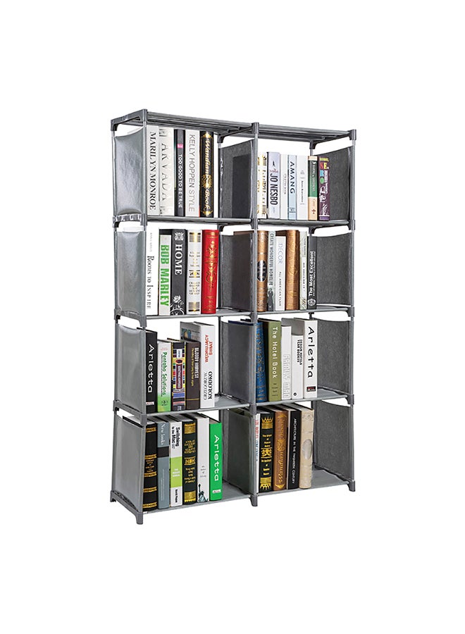 Sharpdo - Double Row Eight-Frame Bookshelf Grey 81 x 30 x 122cm - Image 1