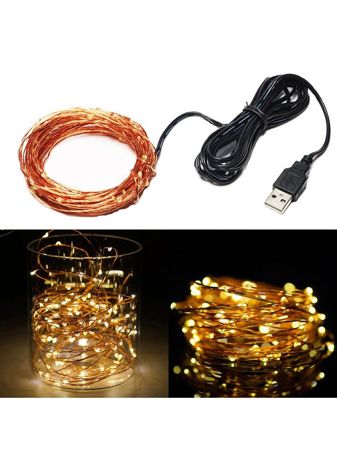 USB Plug-in Copper String Light Gold 2meter
