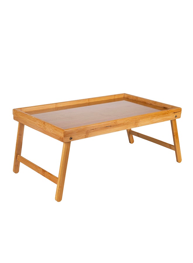 طاولة من الخيزران قابلة للطيّ ومتعدّدة الوظائف لون بنيّ 50x30x3.5سم - Image 1