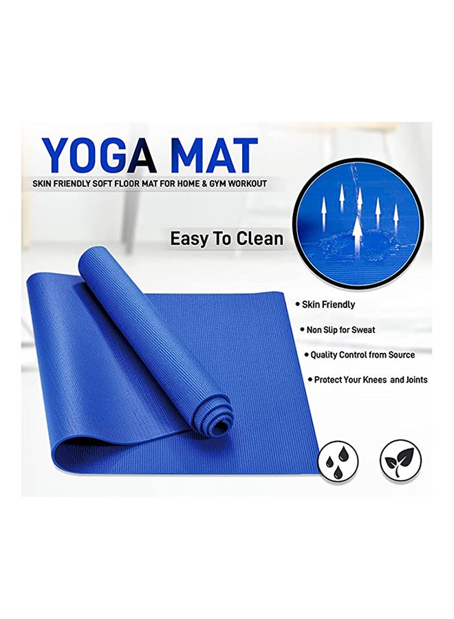 H PRO H Pro Yoga Mat with Carrying Strap, Anti-Slip Double Layer Eco Friendly Home/Gym Workout Fitness Exercise Sports Mattress | 3MM - Blue ‎17.3 x 6.1 x 0.3cm  - Image 3