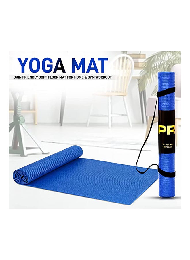 H PRO H Pro Yoga Mat with Carrying Strap, Anti-Slip Double Layer Eco Friendly Home/Gym Workout Fitness Exercise Sports Mattress | 3MM - Blue ‎17.3 x 6.1 x 0.3cm  - Image 2