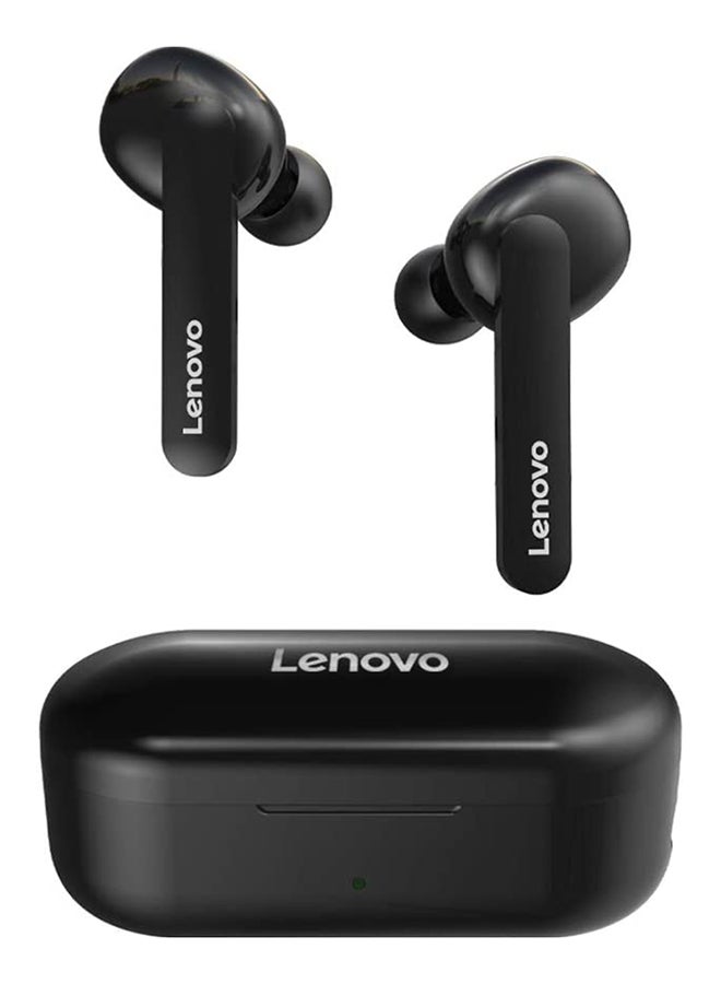 Lenovo - HT28 TWS True Wireless Stereo Bluetooth Earbuds Sweatproof Touch Control With Mic Black - Image 1