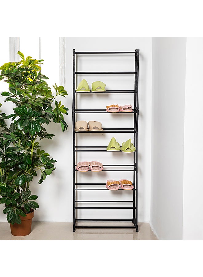 شاربدو رف أحذية من 10 طبقات باللون الأسود أسود - Image 4