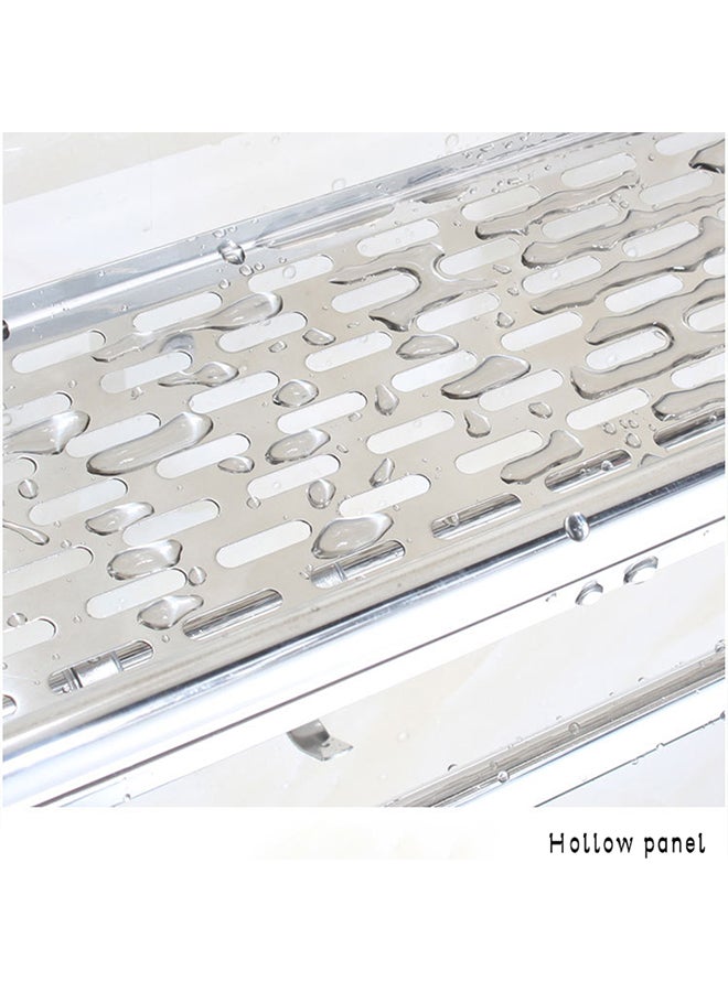 Sharpdo - Stainless Steel Double Shelf For Bathroom Silver 17.5x8.5x42.5cm - Image 1