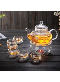 XiuWoo Heat Resistant Glass Tea Set Clear 800ml  - Image 2