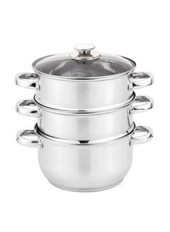 VINOD 3-Tier Steamer Silver 28cm  - Image 3