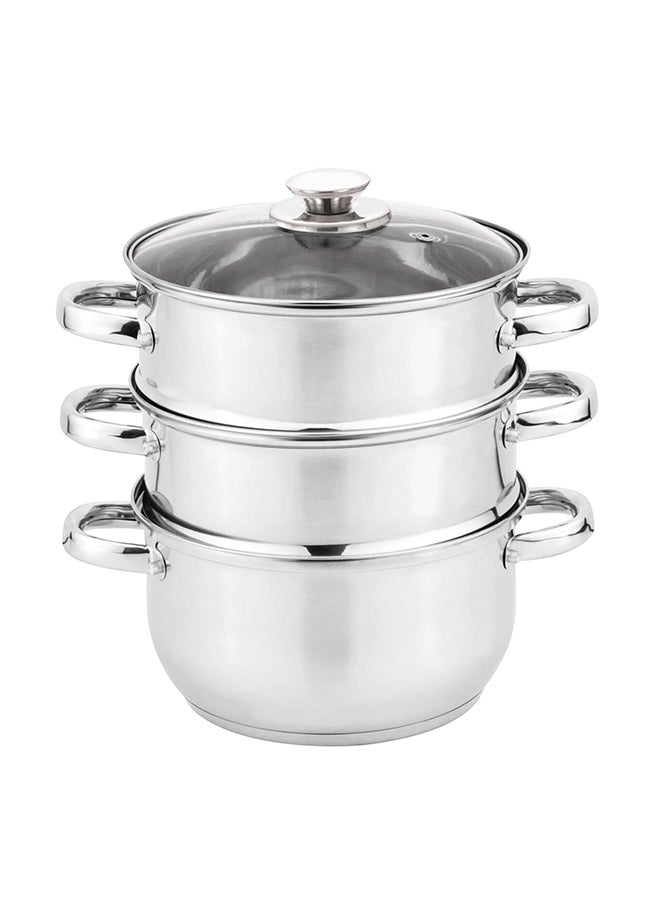 VINOD 3-Tier Steamer Silver 28cm  - Image 3