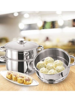 VINOD 3-Tier Steamer Silver 28cm  - Image 1