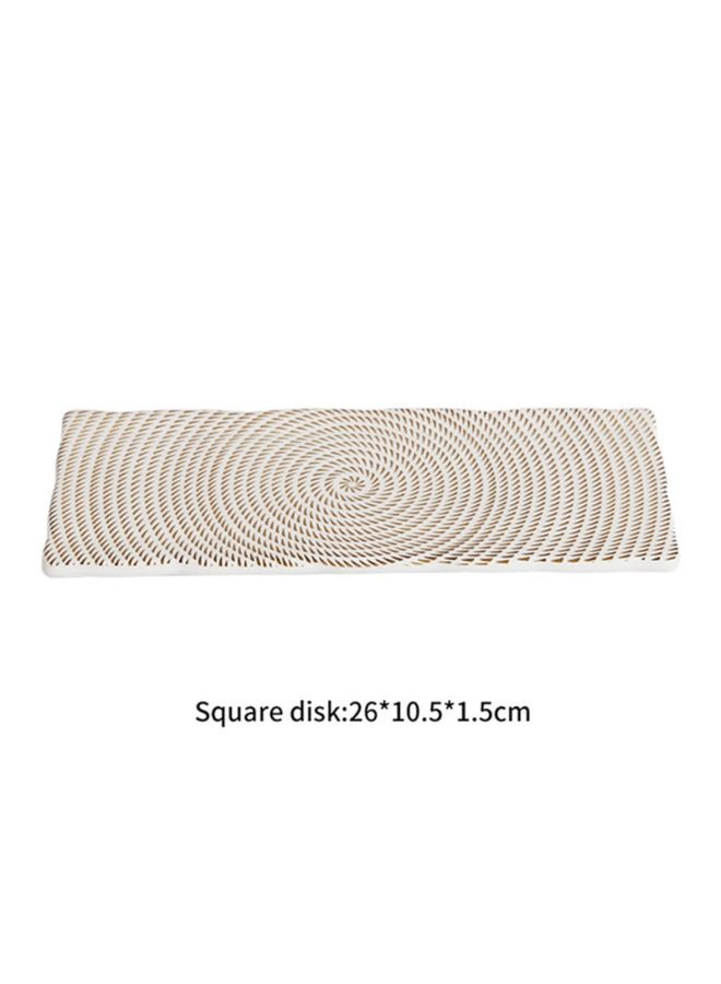 شاربدو طبق مستطيل لتقديم السوشي أبيض/بيج 10بوصة - Image 4