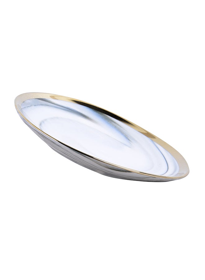 شاربدو طبق عشاء ضحل مذهب رمادي / أبيض / أصفر 10بوصة - Image 3