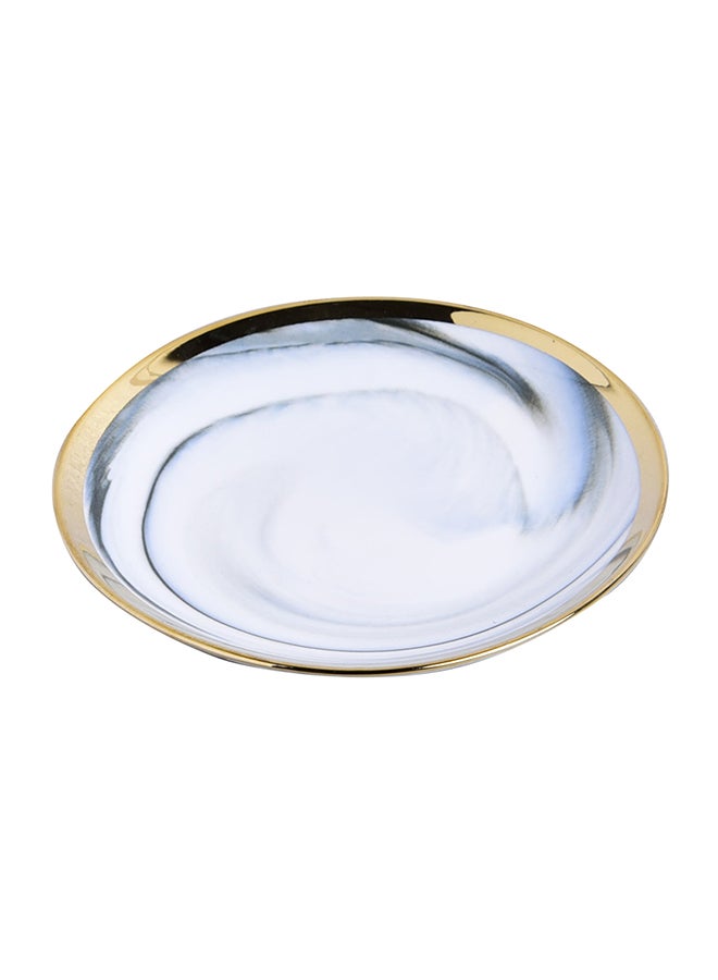 شاربدو طبق عشاء ضحل مذهب رمادي / أبيض / أصفر 10بوصة - Image 4