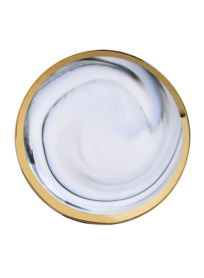 شاربدو طبق عشاء ضحل مذهب رمادي / أبيض / أصفر 10بوصة - Image 2