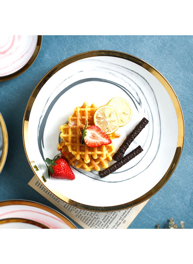 شاربدو طبق عشاء ضحل مذهب رمادي / أبيض / أصفر 10بوصة - Image 5