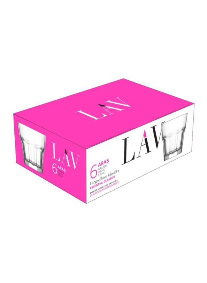 لاف طقم أكواب أراس للماء، 6 قطع شفاف - Image 4