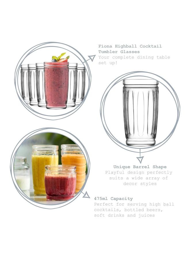 LAV 6-Piece Fiona Glass Set Clear 475ml - Image 4