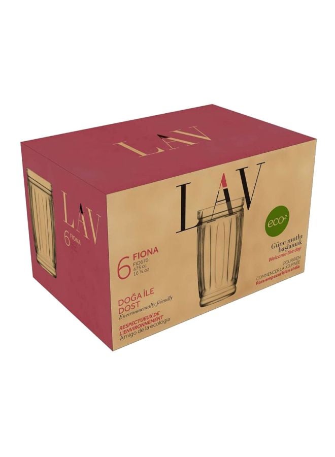 LAV 6-Piece Fiona Glass Set Clear 475ml - Image 5