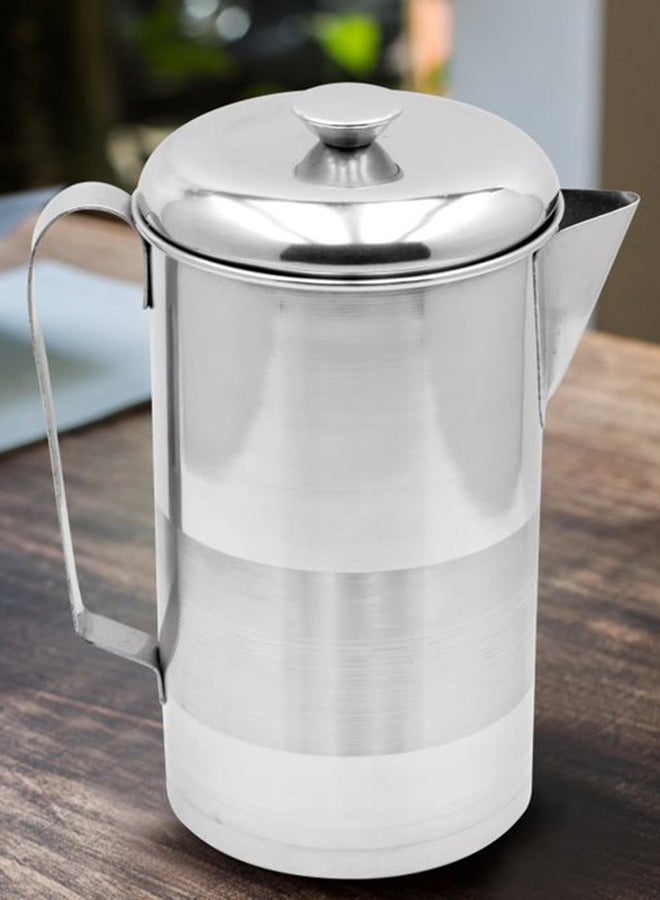 VINOD - Steel Water Jug With Lid Silver 2Liters - Image 1