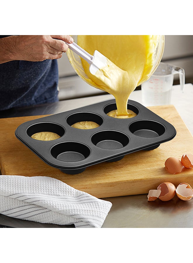 Non-Stick Muffin Tray Baking Pan 6 Cup black 26cm - v1643118728/N41317411A_1